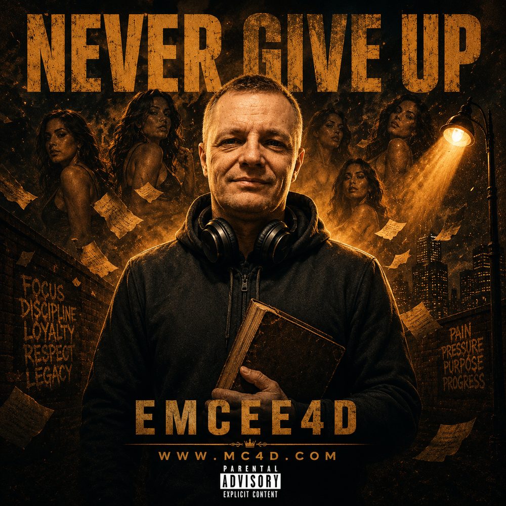 EMCEE4D cover artwork for Never Give Up